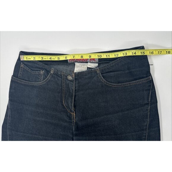 Y2K Parasuco Denim Jeans 31x33 Stretch Snap Open Flared Fringe Rhinestone Hippie - Picture 8 of 16